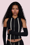 BODY KNITWEAR SLEEVELESS SET (BLACKBERRY)