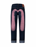 EVISU No.2 Lot 2001 Pink Daicock Big Seagull Selvedge Denim Jeans - Like New