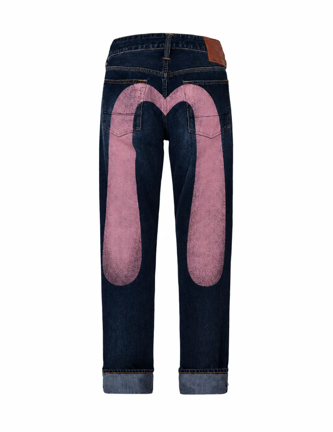 EVISU No.2 Lot 2001 Pink Daicock Big Seagull Selvedge Denim Jeans - Like New