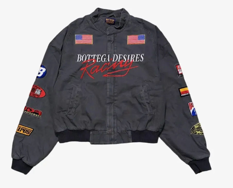 Bottega Desires logo-patch Embroidered Jacket