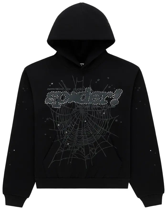 SP5DER BLK STONE HOODIE
