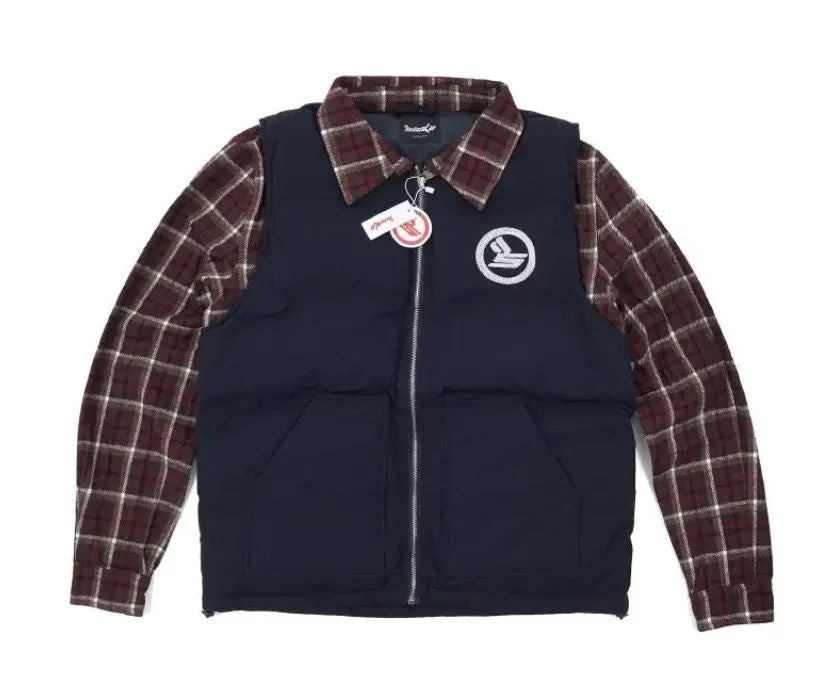 SICKO Puffer Vest With Flannel Sleeves