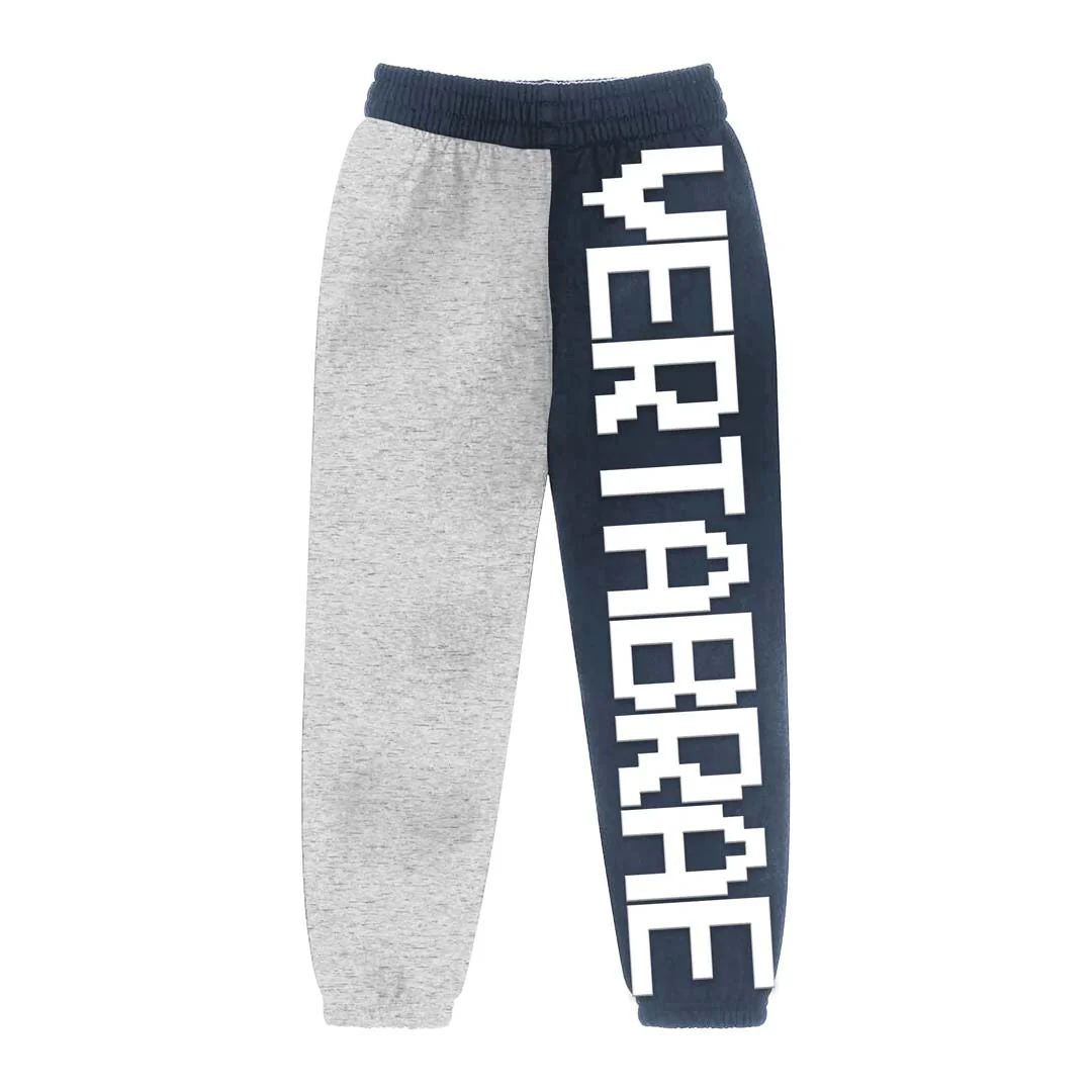 Vertabrae Split Navy Grey Sweatpants