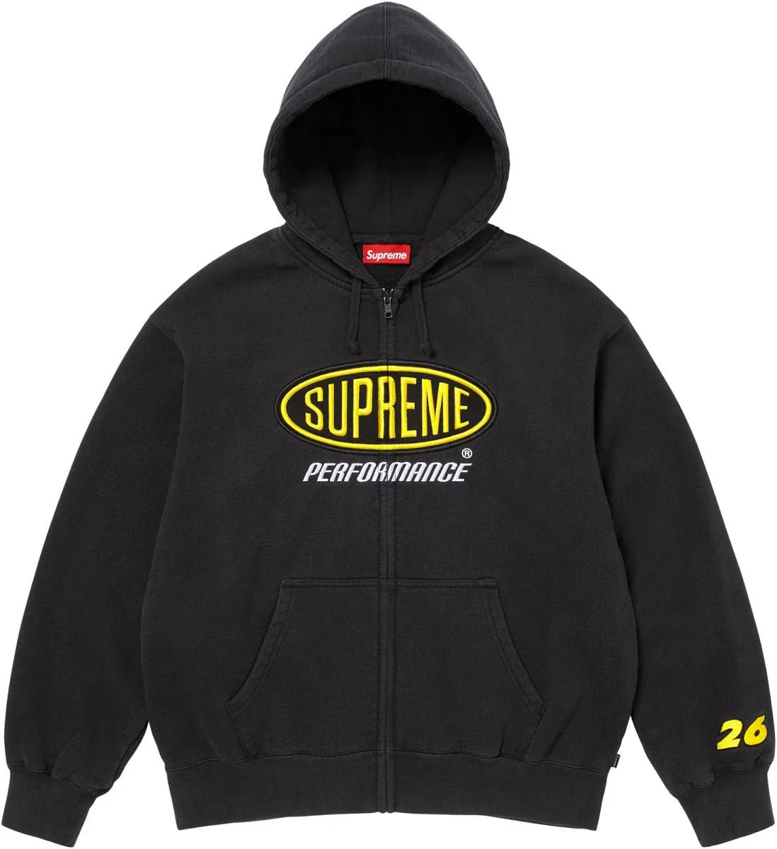 Supreme Performance Zip Up Hooded Sweatshirt Black