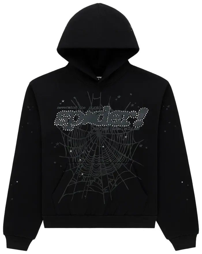 SP5DER BLK STONE HOODIE