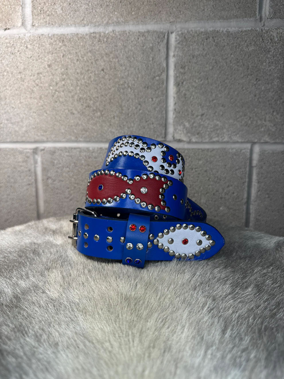 STUDDED "DARK BLUE" BELT