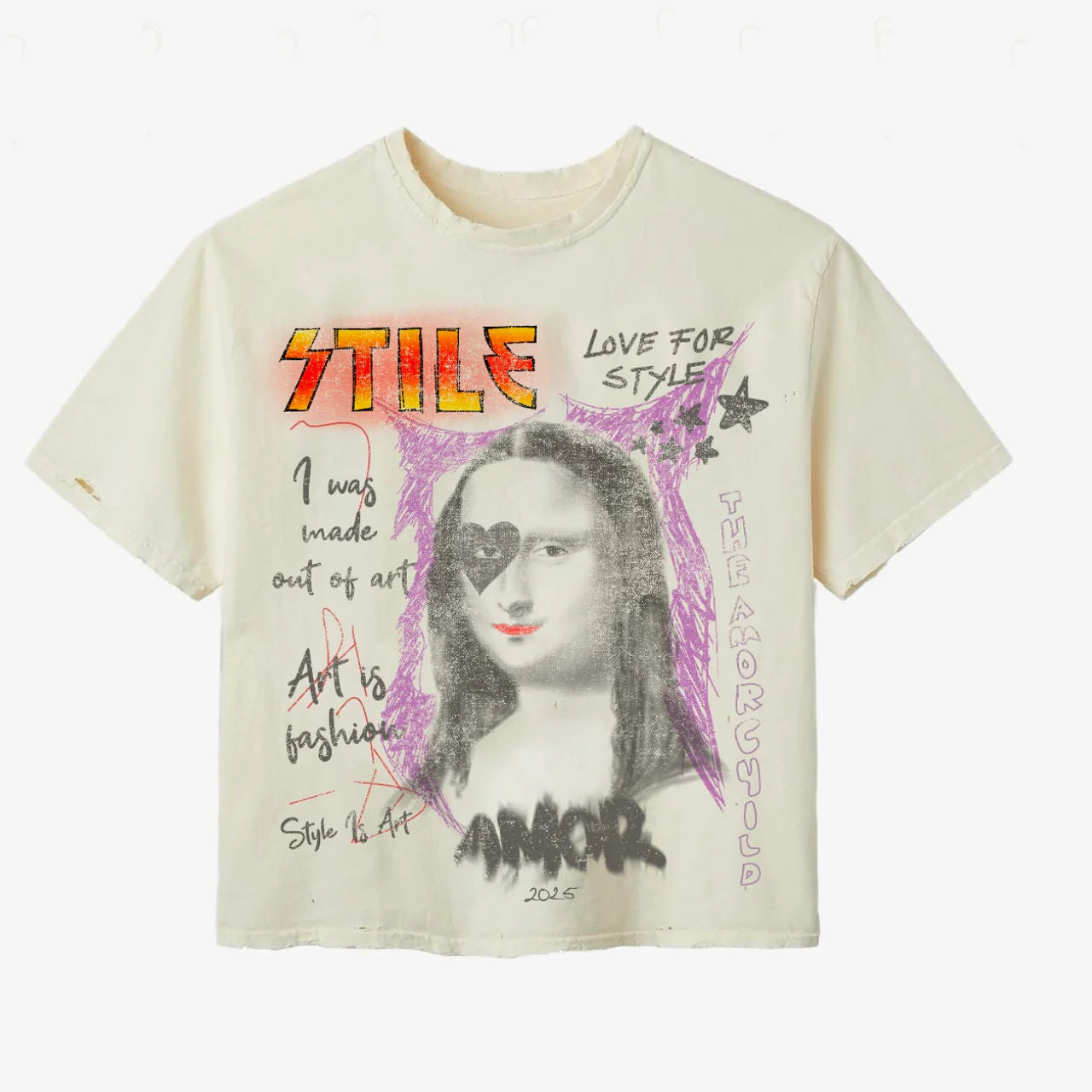 STILE AMOUR CREAM MONALISA TEE