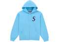 Supreme Devil S Logo Zip Up Hooded Sweatshirt Light Blue