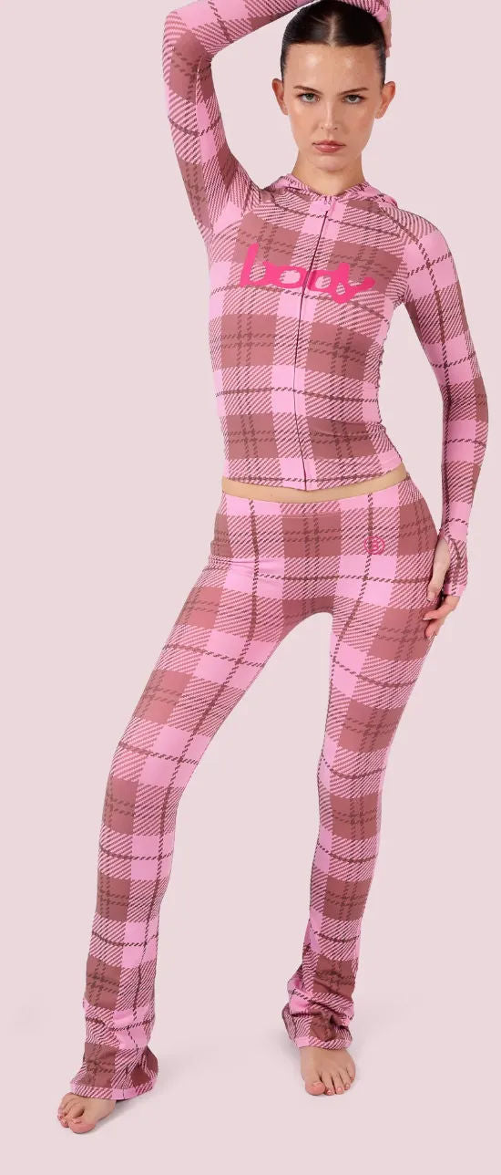 Body  by Raven Body Basics 2.0 Hoodie Pink Plaid