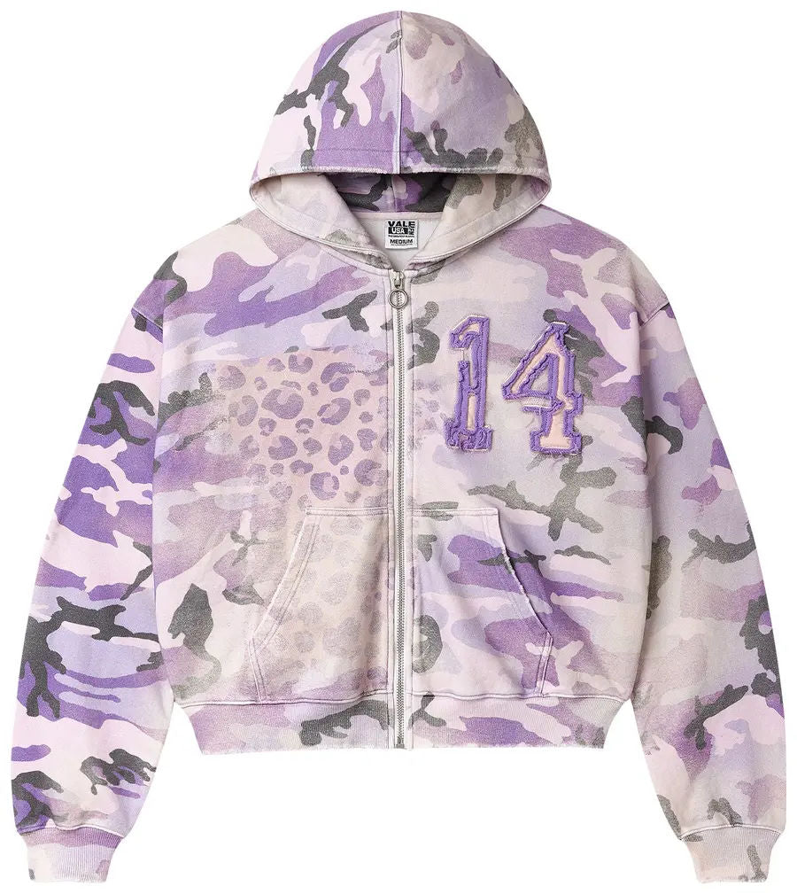 Vale Forever cheetah puprple zip up