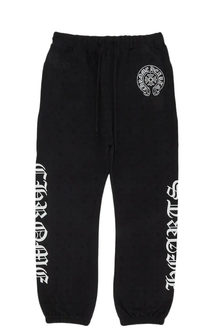 Chrome Hearts All Over Monogram Horseshoe Logo Sweatpants 'Black' - Used/Worn