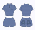 Digital ties Crop Set "Blue"