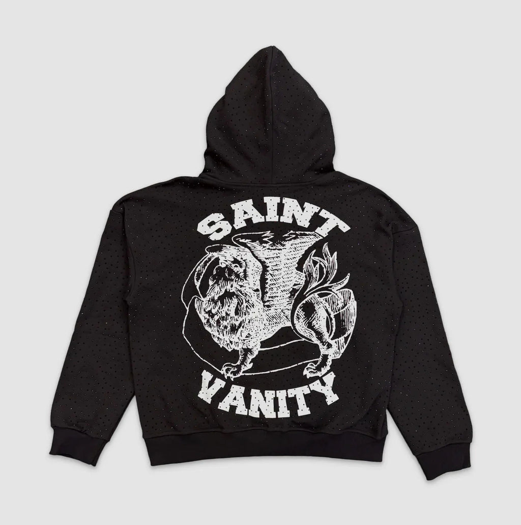 Saint Vanity Black Rhinestone ZIP Up