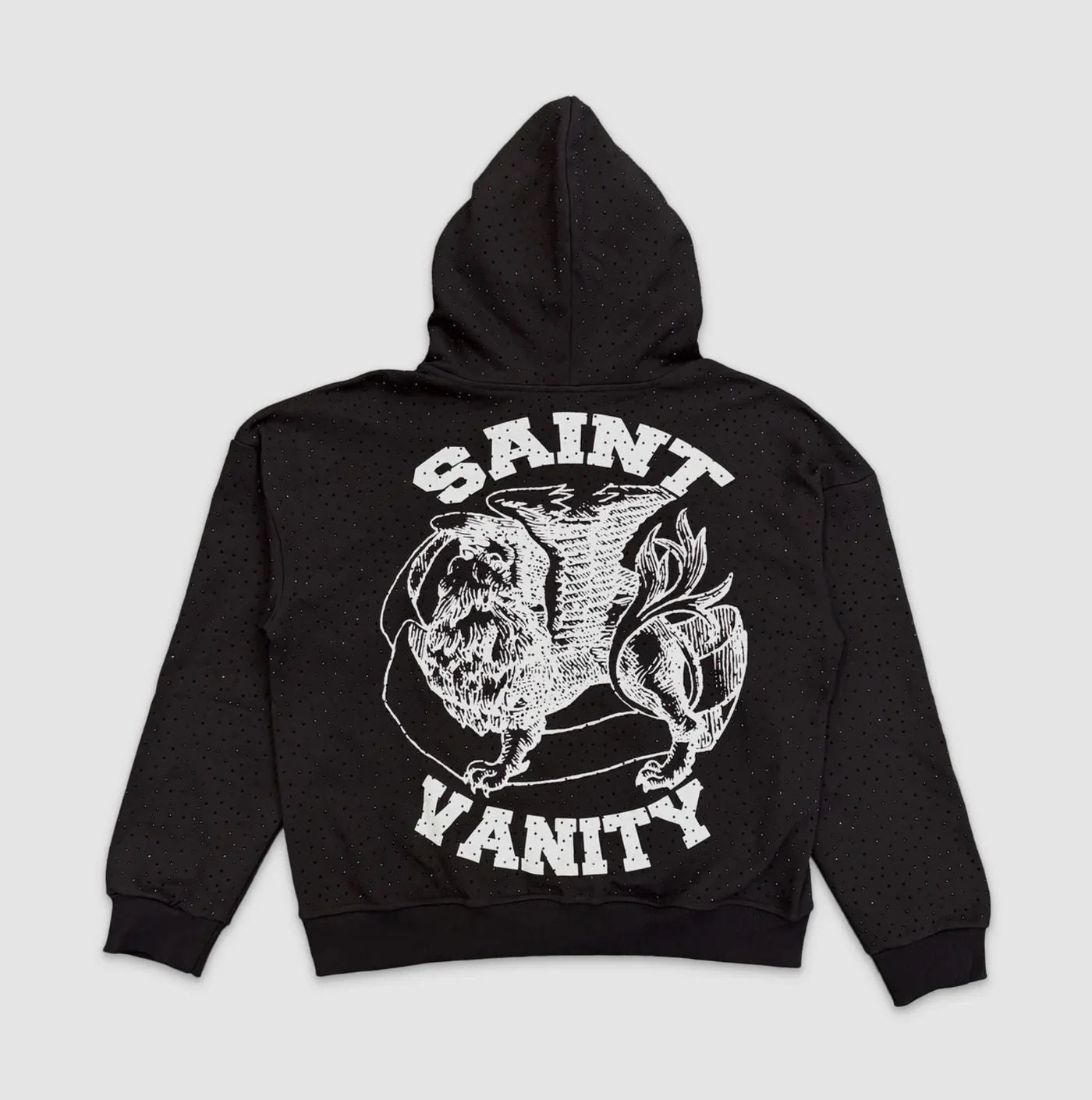 Saint Vanity Black Rhinestone ZIP Up