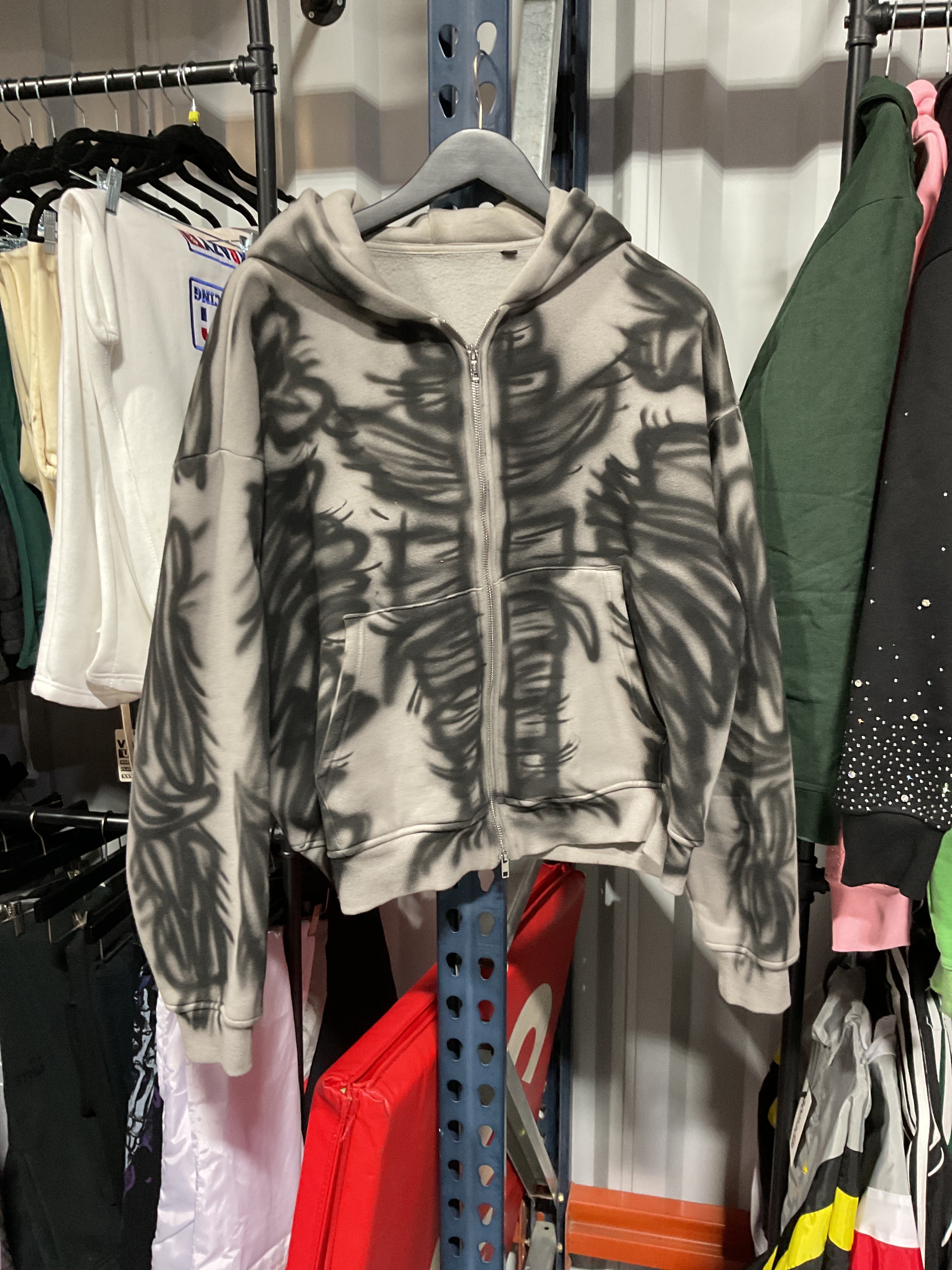 GRAPHIC BONE ZIP JACKET