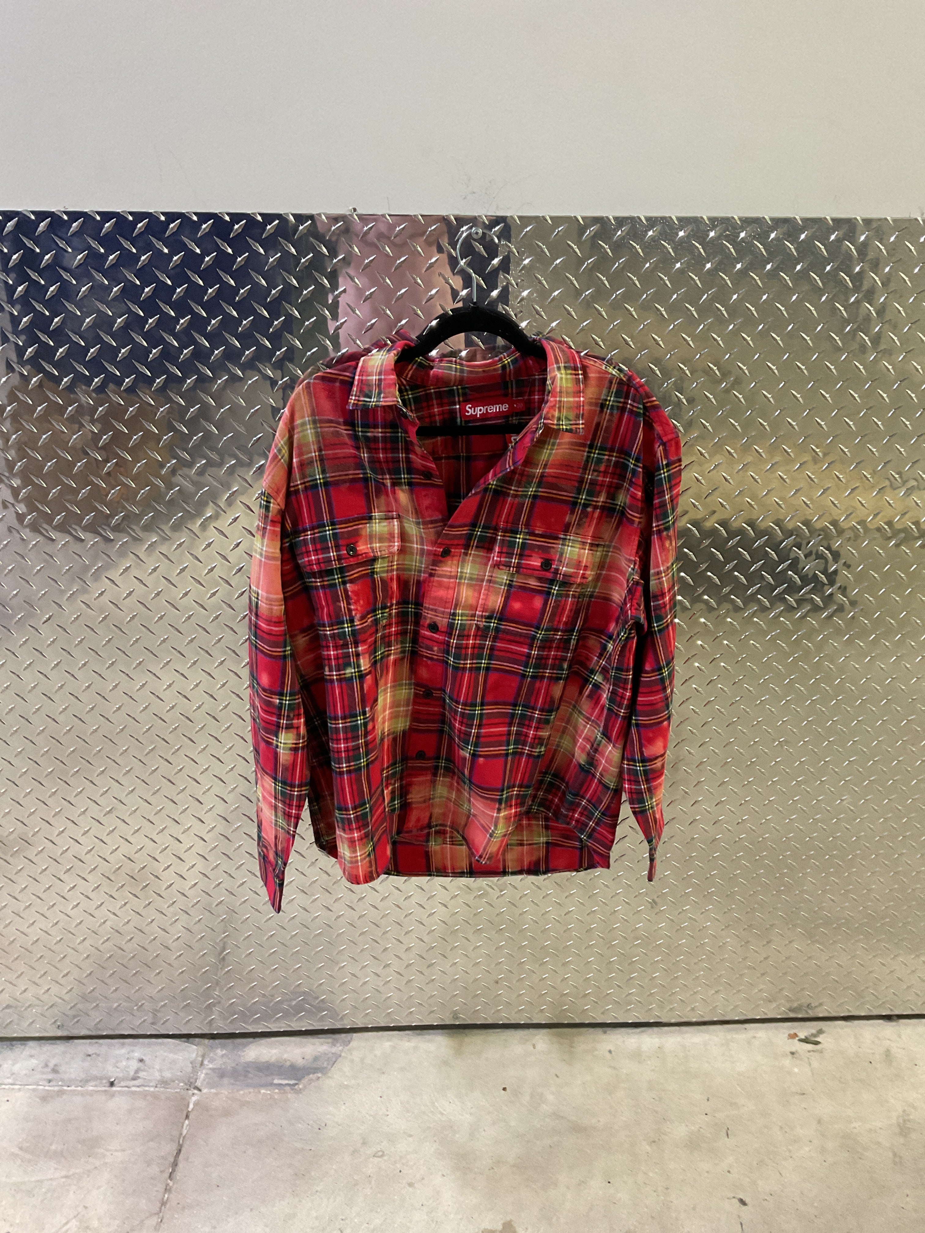 Supreme red plaid button up