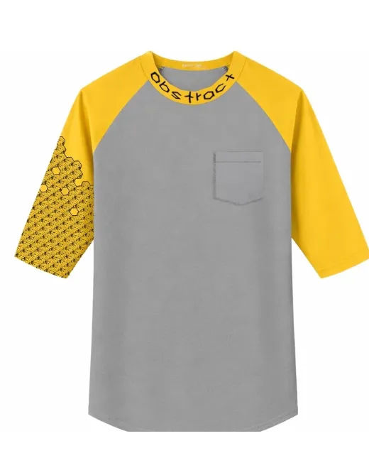 Abstract Tee 'Yellow/Grey'
