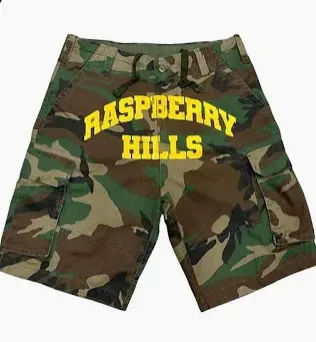 Raspberry Hills Camo Cargo Shorts | GV Gallery Streetwear Fatigue Pants