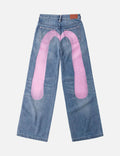 Light Pink Washed evisu Print Jeans - Like New