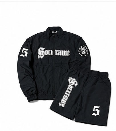 Solitare black short set