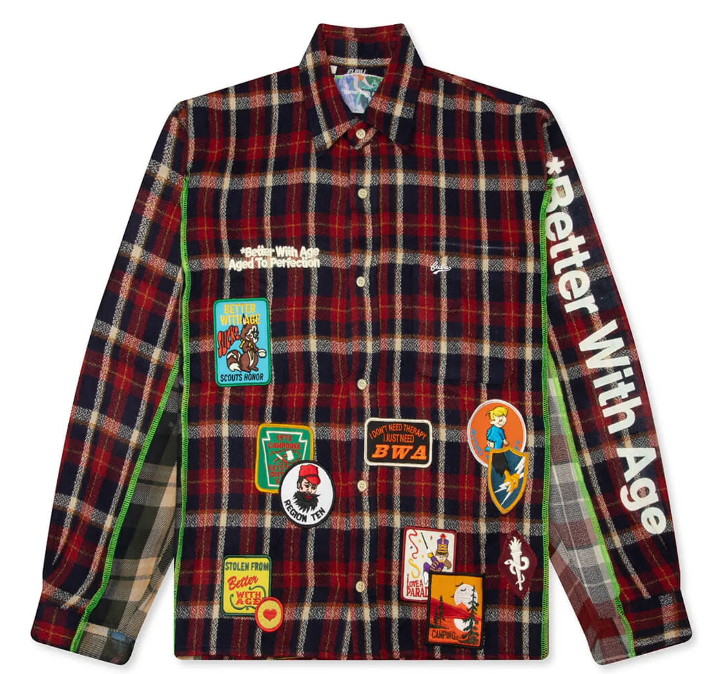 Better With Age Gentlemen's 3 Panel Flannel - Assorted Multi 'Red'