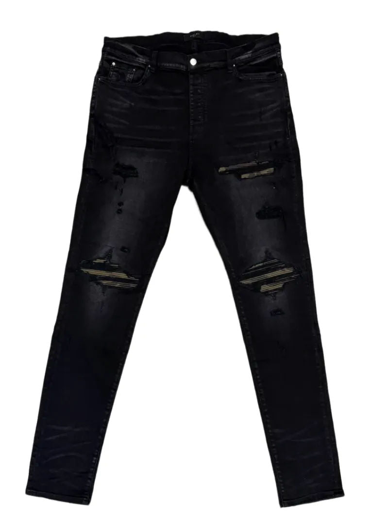 Amiri 'Aged Black Camo Patch MX1' Jeans