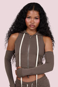 BODY KNITWEAR SLEEVELESS  SET (TOFFEE)