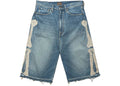 Kapital 14 Oz Denim 5P Bone Embroidery Shorts Light Indigo - Like New