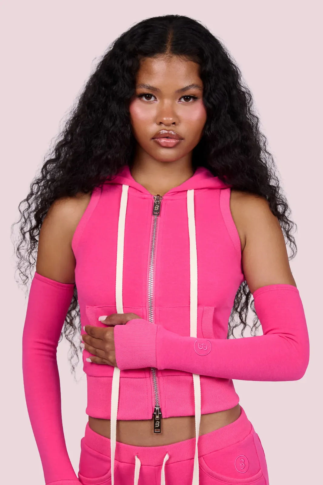 BODY KNITWEAR SLEEVELESS SET (STARBURST PINK)