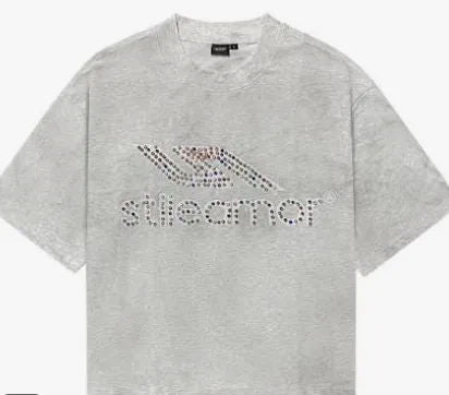 Stile De Amor Grey Colorato Rhinestone T-Shirt