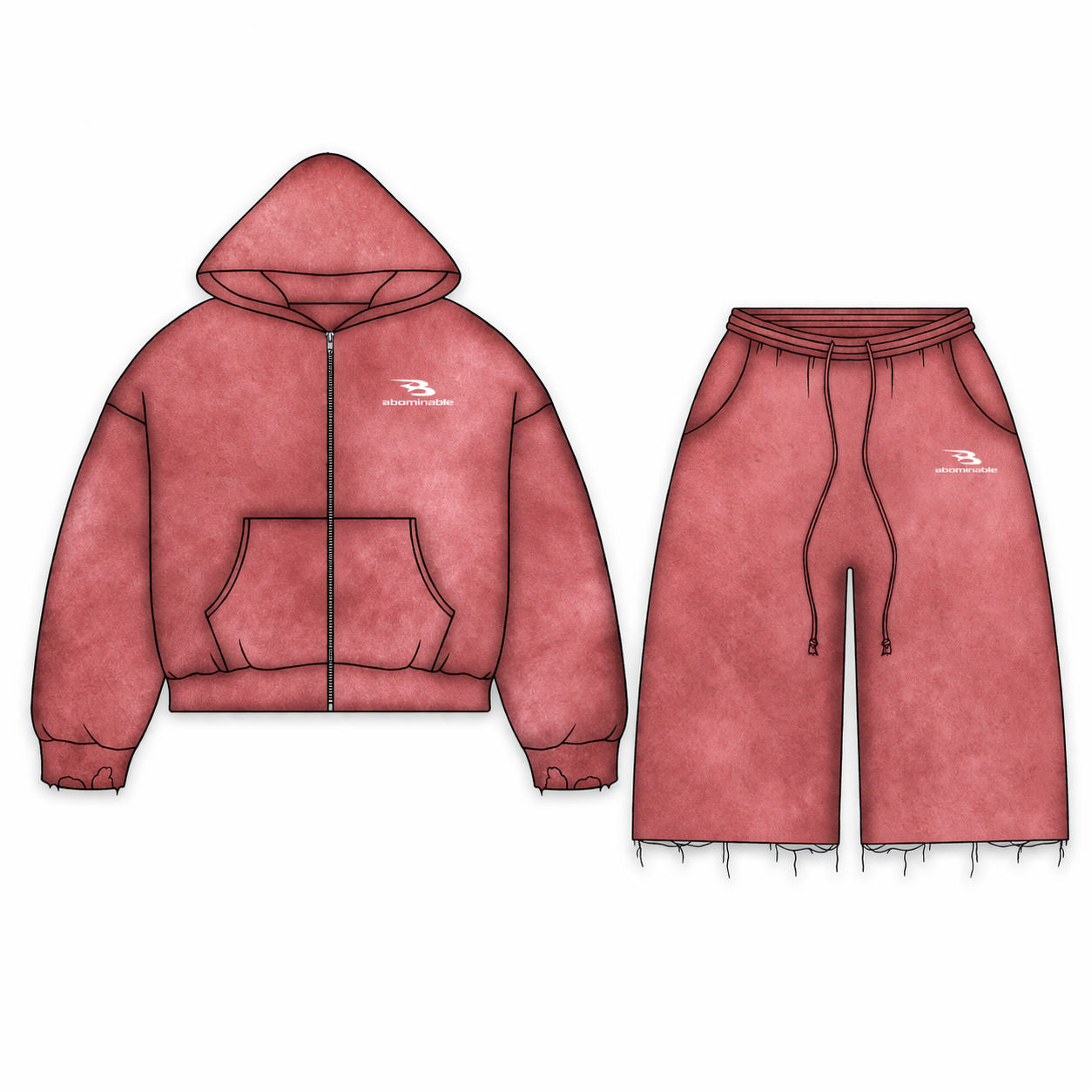 luv Abominable Red Short set