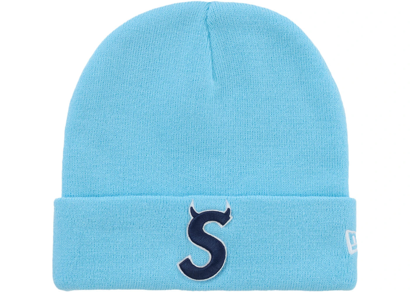Supreme New Era Devil S Logo Beanie Light Blue