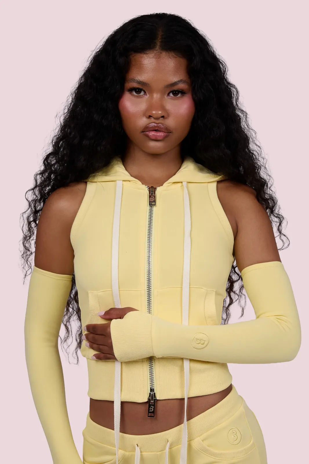 BODY KNITWEAR SLEEVELESS SET  (LEMON)