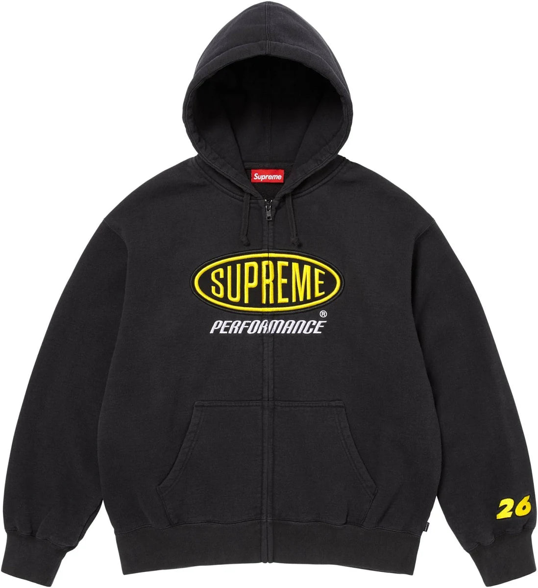 Supreme Performance Zip Up Hooded Sweatshirt Black